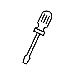 Screwdriver icon representing repair, maintenance, mechanical work, construction, and tool use in home or industrial settings.