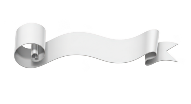 White ribbon design element