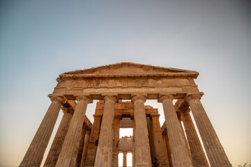 Sicily, Italy - August 31, 2020: Archaeological site, Valley of the Temples, city of Agrigento.