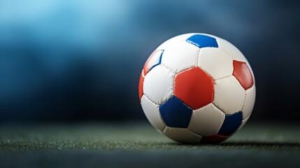 Fototapeta premium Luxembourg flag imprinted on soccer ball, sports and patriotism,