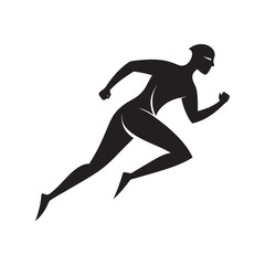 Running Man Sport Silhouette Vector