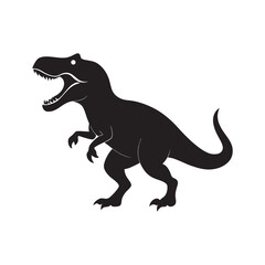 Dinosaur T Rex Roaring Silhouette
