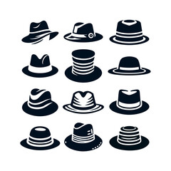 Man Hat Elegant Logo Icon Vector