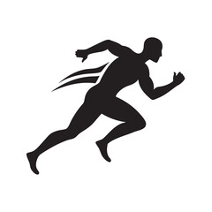 Running Man Sport Silhouette Vector
