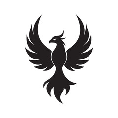 Phoenix Rising Flame Silhouette Art