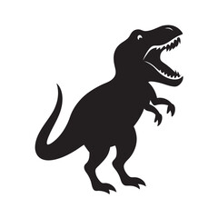 Dinosaur T Rex Roaring Silhouette