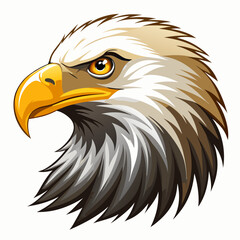American bald eagle with white background