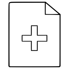 add new page or document icon illustration hand drawn outline vector