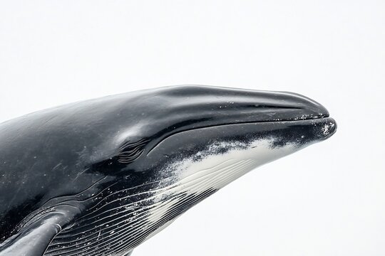Isolated Bryde's Whale Blowhole Detail White Background