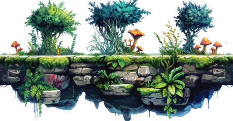  Cartoon Forest Tile Set