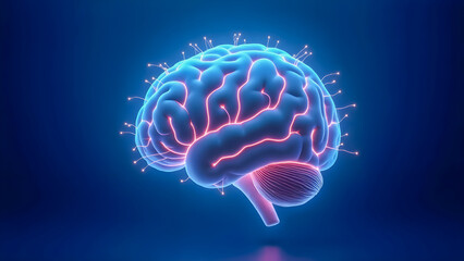 Brain with Interconnected Nodes Representing Neural Networks and Artificial Intelligence