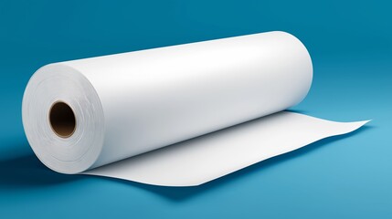 White Product Sheet Mockup on Blue Background
