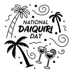 NATIONAL DAIQUIRI DAY vector illustration