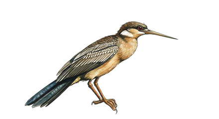 Striated Heron Bird Illustration - Detailed Avian Artwork watercolor png, transparent isolated nackground