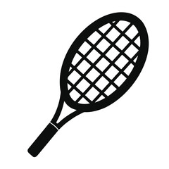 badminton racket silhouette icon isolated on white background