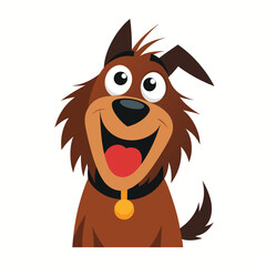 happy cute little dog colorful icon isolated on white background