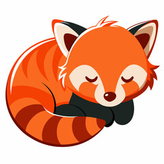 red fox cartoon. animal, vector, transparent background 