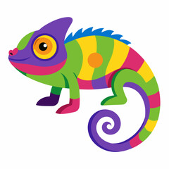 Chameleon cartoon illustration
