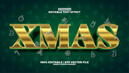 Xmas editable text effect in new modern trend style