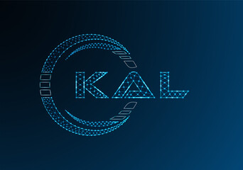 KAL low poly letter logo vector design. KAL lower poly logo design. Low poly logo.
