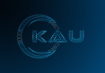KAU low poly letter logo vector design. KAU lower poly logo design. Low poly logo.