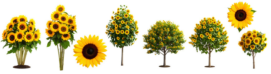 sunflower tree isolated background