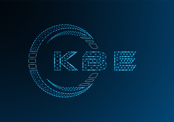 KBE low poly letter logo vector design. KBE lower poly logo design. Low poly logo.