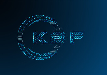 KBF low poly letter logo vector design. KBF lower poly logo design. Low poly logo.