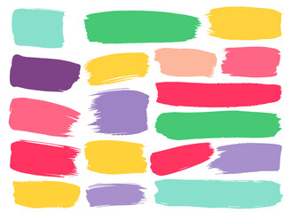 Set of watercolor paint strokes