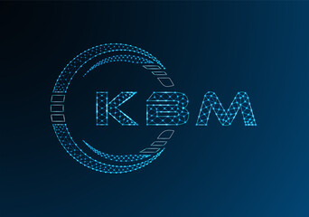 KBM low poly letter logo vector design. KBM lower poly logo design. Low poly logo.
