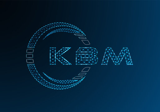 KBM low poly letter logo vector design. KBM lower poly logo design. Low poly logo.