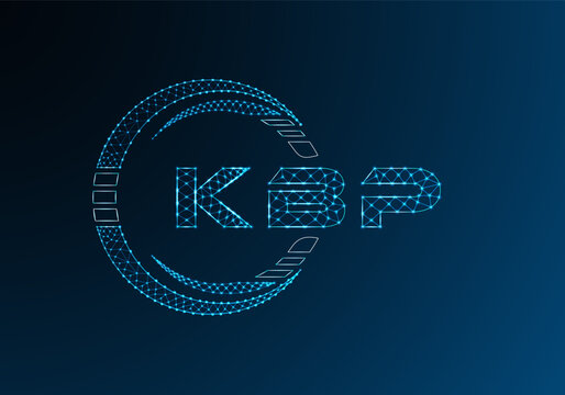 KBP low poly letter logo vector design. KBP lower poly logo design. Low poly logo.
