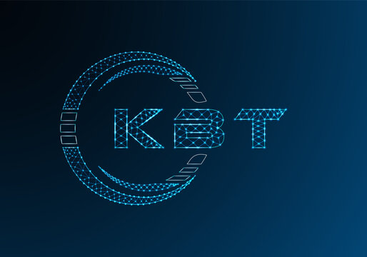 KBT low poly letter logo vector design. KBT lower poly logo design. Low poly logo.