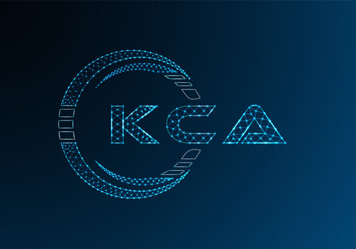 KCA low poly letter logo vector design. KCA lower poly logo design. Low poly logo.
