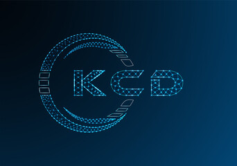 KCD low poly letter logo vector design. KCD lower poly logo design. Low poly logo.