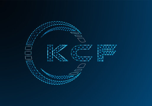 KCF low poly letter logo vector design. KCF lower poly logo design. Low poly logo.
