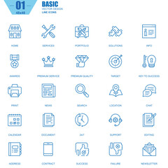 Basic  Icons – Simple Flat Vector Set

