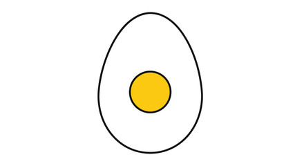 Minimalist Boiled Egg Icon in Flat Design
