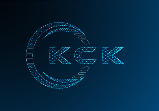 KCK low poly letter logo vector design. KCK lower poly logo design. Low poly logo.