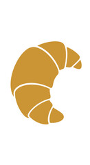 Cartoon Croissant Icon in Flat Style
