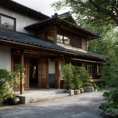 Fototapeta premium japan, province, private house, details, photorealistic --profile ksmzabt.
