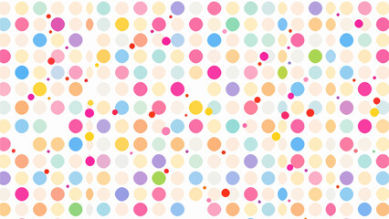 Colorful polka dot pattern, digital illustration, vibrant background, design element