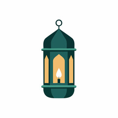 Ramadan Lantern: A vibrant illustration of a traditional Ramadan lantern, radiating a warm, inviting glow against a clean backdrop, symbolizing the spirit of the holy month.
