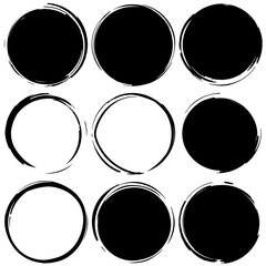 Set of round buttons