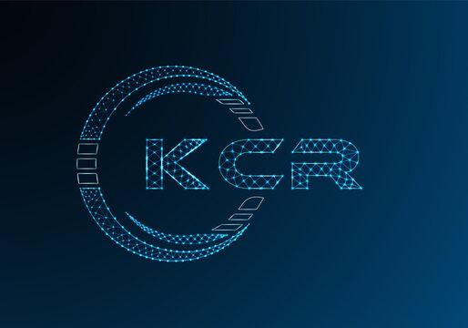 KCR low poly letter logo vector design. KCR lower poly logo design. Low poly logo.