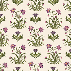 Vector Hand drawn colourful geometric flowers, seamless patterns with floral for fabric, textiles, clothing, wrapping paper, backdrop, banner, illustration, abstract backgrounds.
