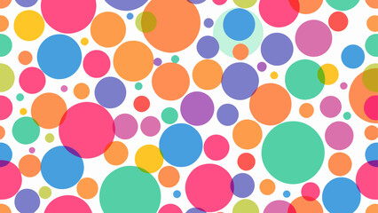 Colorful Random Circles Seamless Pattern background Vector, seamless polka dots pattern	