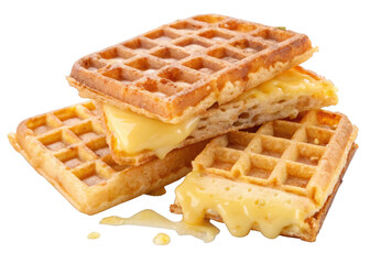 cheese-waffles on a isolated transparent background