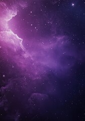 Fototapeta premium A dark purple background with stars and nebulae, creating an ethereal atmosphere. The color of the sky is deep blue or violet, giving it an otherworldly feel. It's perfect for.