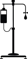 iv drip stand vector silhouette art and illustration